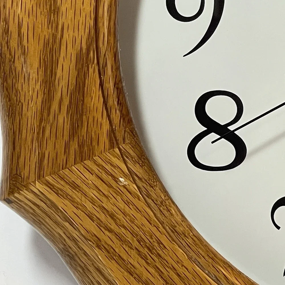 Cosmotime Quartz Wall Clock Real Oak Scalloped Dovetail Cottage Country 12